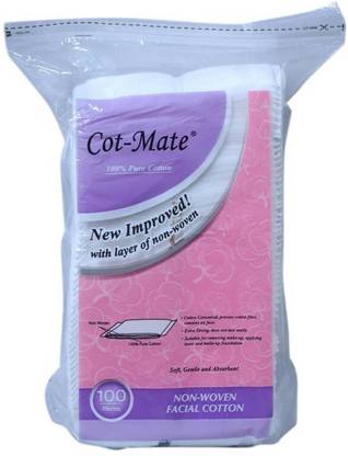 Cot-Mate Facial Cotton Pads Square