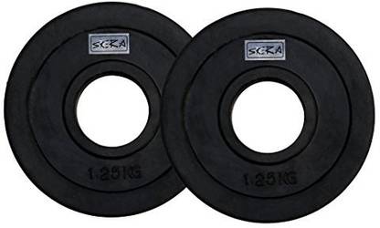 SKERA 2.5 kg Pair of Olympic Rubber Weight Plates 1.25kg Bore Size 50.8mm Approx 2 Inch Home Gym Combo