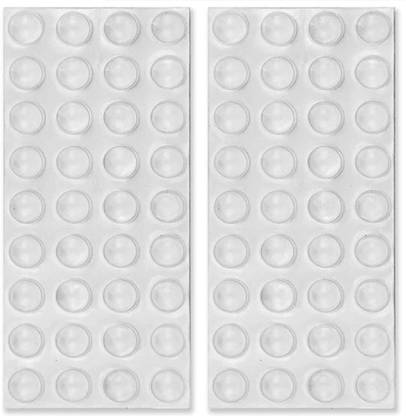 Iktu 64Pcs Noise Dampening Bumper Pads Clear Self Adhesive Cabinet Door Bumpers Transparent Cylindrical Rubber Buffer Pads for Drawers Picture Frames Glass Top Small Furniture (12x4 mm -64pcs) Rack Side Fitting