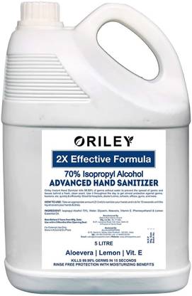 Oriley Instant Handrub 70% Isopropyl Alcohol Waterless Liquid Rinse-free Germ Protection Palm Hand Sanitizer Bottle
