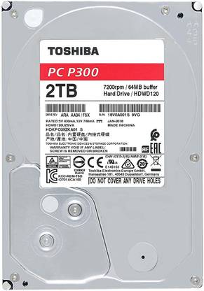 TOSHIBA P300 2 TB Desktop, Servers, Network Attached Storage Multicolor SATA III Internal Hard Disk Drive (HDD) (HDWD120UZSVA)