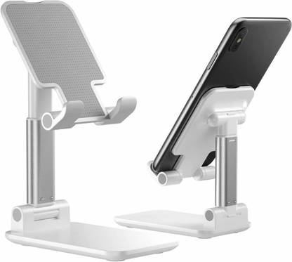 Hold up holdUP Adjustable Cell Phone Stand, Foldable Portable Phone Stand Phone Holder for Desk, Desktop Tablet Stand Compatible with Mobile Phone/iPad/Tablet/Kindle (White) Mobile Holder