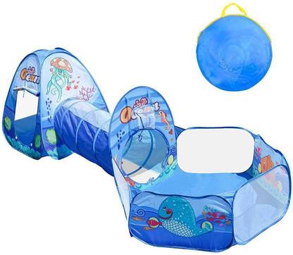 Childhood Kids Tent with Tunnel, Ball Pool Play House for Boys Girls, Babies and Toddlers Indoor& Outdoor (Balls Not Included) (Multicolor)