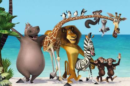 Madagascar Cartoon Movie Waterproof Vinyl Sticker Poster || can2541-2 Fine Art Print
