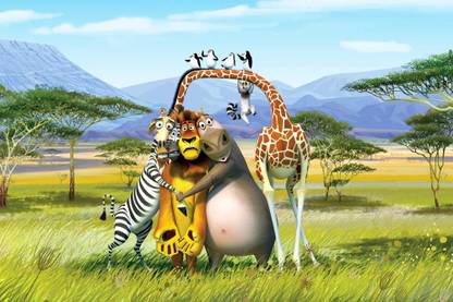 Madagascar Cartoon Movie Waterproof Vinyl Sticker Poster || btcan2540-3 Fine Art Print