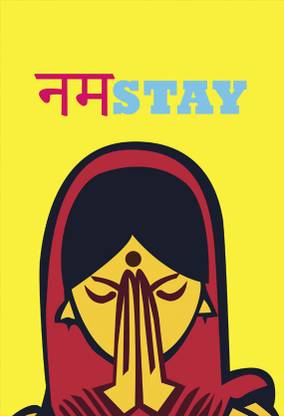 Namastey Theme Poster for Room & Office Paper Print Paper Print