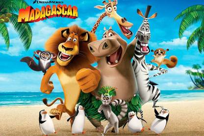 Madagascar Cartoon Movie Waterproof Vinyl Sticker Poster || can2542-1 Fine Art Print