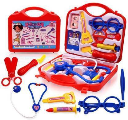 BACHPANKAPYAR Doctor Kit Toys for Kids, Red Doctor Kit Pretend Play Doctor Play Set Medical Carry case Toy Set Fun Toy Gift Early Education for Kids
