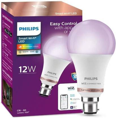 PHILIPS Smart Wi-Fi LED Bulb B22 12-Watt WiZ Connected Smart Bulb