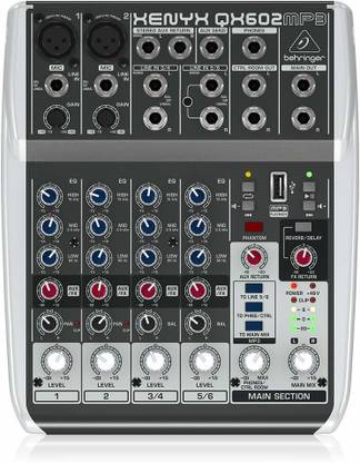 Behringer QX602MP3 Premium 6-Input 2-Bus Mixer with XENYX Mic Preamps Digital Sound Mixer