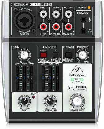 Behringer 302USB Premium 5-Input Mixer with XENYX Mic Preamp and USB/Audio Interface Digital Sound Mixer