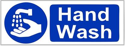 Asmi Collections 21 cm Self Adhesive Hand Wash Sign Stickers Self Adhesive Sticker