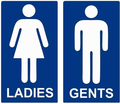 Asmi Collections 16 cm Self Adhesive Toilet Restroom Sign Stickers Removable Sticker