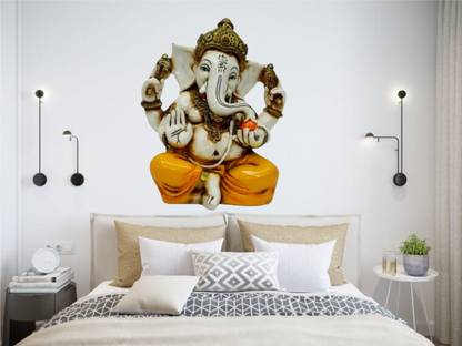 WALL GURU 52 cm Decorative Balram And Krishna ji Goddess Wall Sticker(Multicolor PVC Vinyl) Self Adhesive Sticker