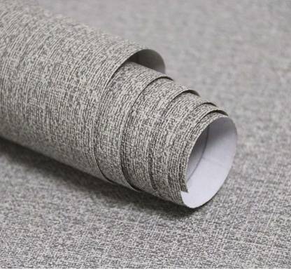 Creatick Studio 41 cm Grey Textured vinyl PVC Peel And Stick, Self Adhesive Vinyl wrap sheet Roll Sticker Size (16 in X 48 in) Self Adhesive Sticker