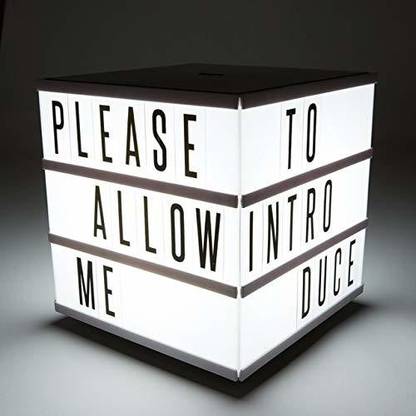 Iktu 10 LED Lights Square 4D Cinematic Light Box,, Cinema Light Box, Letter Light Box, 4 Sides Lightbox with 150 Letters & Symbols Table Lamp