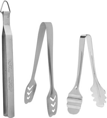 Kriwell Stainless Steel Roti Chimta & Multipurpose Frying, Cooking & Serving Tong (Set of 3) Stainless Steel Roti Chimta & Multipurpose Frying, Cooking & Serving Tong 18 cm Utility Tongs
