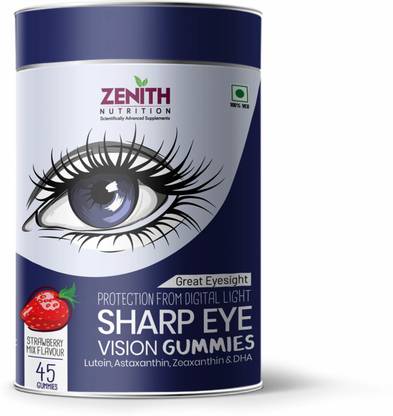 Zenith Nutrition Sharp Eye Vision Gummies - 45 counts | Chewable | Protects Eyes From Blue Light