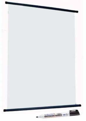 JS MART Regular Wooden non magnetic whiteboard wall mount folding whiteboard (70x43 cm) with duster marker Whiteboards and Duster Combos