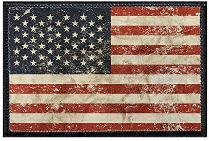 P PULLPATCH American Flag - Distressed Morale Patch | Hook and Loop Attach for Hats, Jeans, Vest, Coat | 2x3 in | by Pull Patch