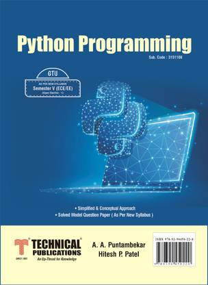 Python Programming for GTU 18 Course (V -Electrical/Electronics/ECE/Open Elec.-I - 3151108)