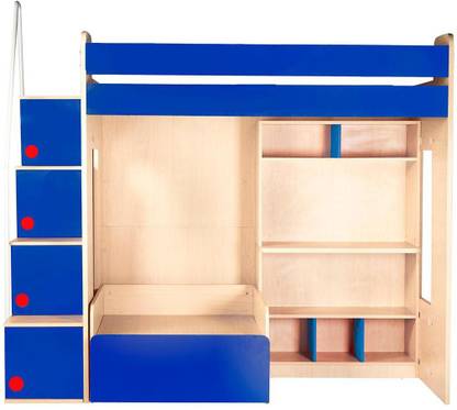 Yipi Flexi Bunk bed with 3feet Sofa cumbed with storage & Study table in Pink by YiPi Engineered Wood Bunk Bed