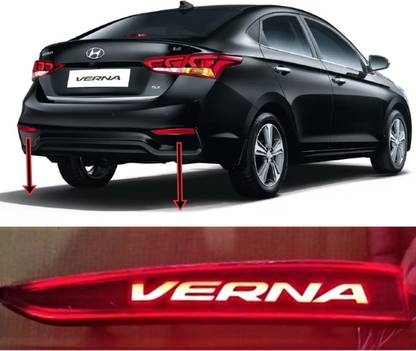 EliteAuto Premium Taiwan quality Car Reflector Verna name Design design Led Brake Light for Bumper(Rear/Back) Drl New Design for Verna fluidic Car Reflector Light