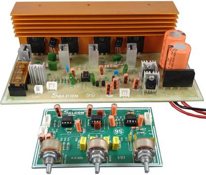 Salcon Electronics 100+100 Watts RMS Gold Pro Series Stereo Audio Amplifier With Active Bass Treble Board kit (4x 5200/1943 original Toshiba transistor based) Electronic Components Electronic Hobby Kit