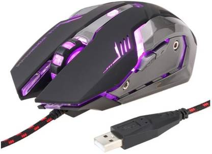 MJKART TINJI TJ-7 Wired USB Gaming Mouse,1600DPI LED Backlight 6 Button for gamers Wired Ambidextrous Optical  Gaming Mouse