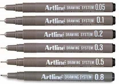 Artline Drawing Pen Fine Tip Nib Sketch Pens