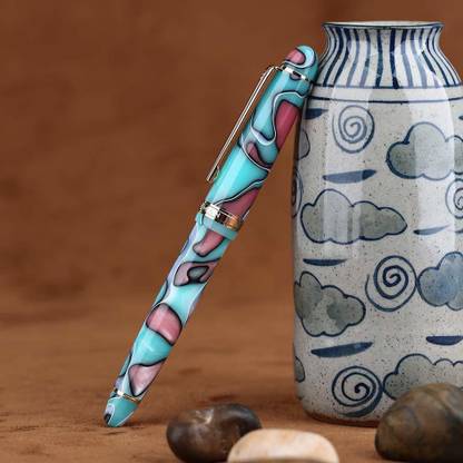 Moonman Blue Lake Celluloid,Germany Iridium Fine Nib 0.5MM with for Signature Handwriting Fountain Pen