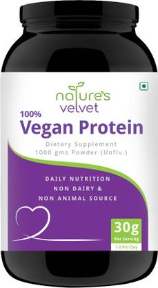 nature's velvet Vegan Protein Isolate, 100% Vegan & Plant Based Protein, 1kg - Pack of 1 Plant-Based Protein