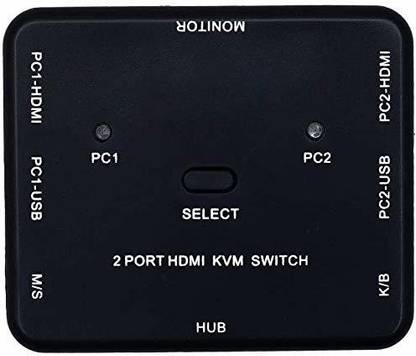 SINGING NOISE HDMI KVM Switch 2 Ports Share 2 Computers CPU with One Monitor 2x1 USB KVM Metal Media Streaming Device
