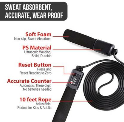 A&C Digital Count Jump Rope Speed Skipping Crossfit Workout Gym Aerobic Exercise Freestyle Skipping Rope