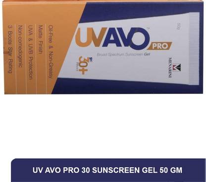 मेनारिनी UV AVO PRO 30 सनस्क्रीन जेल | ब्रॉड स्पेक्ट्रम सनस्क्रीन जेल और UV प्रोटेक्शन जेल 50 जी SPF - 50 PA+++