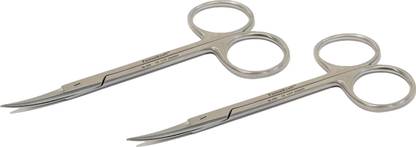 FusionKraft Iris Scissors, Curved Blades, Sharp Pointed Tips, 5" (Pack of 2) Strong Cut Scissors