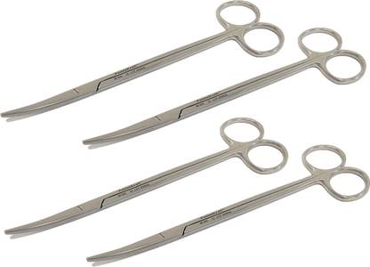FusionKraft Metzenbaum Dissecting Scissors, Curved Blade, 7" (Pack of 4) Metzenbaum Scissors