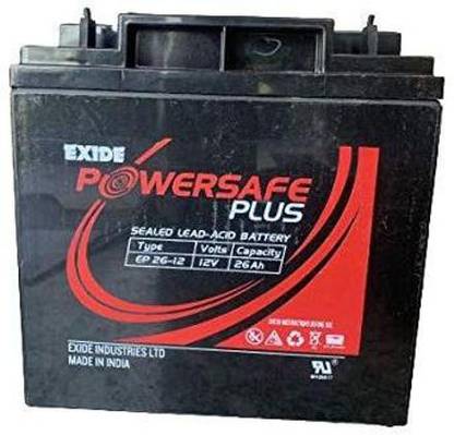 EXIDE 12V 26AH PowerSafe Sealed UPS Solar Battery (Black) 120 V Delta Conversion Tower Model UPS with Overload Protection 3 Outlet Plugs