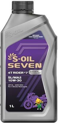 S-OIL 7 4T RIDER #7 SL/MA2 10W-30 Synthetic Blend Engine Oil