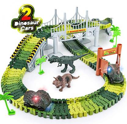 snaptron Dinosaur Toy 156 pcs Train Toys for Kids with Track Big Size with 2 Toy car & 2 Toys for Kids