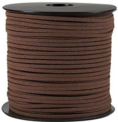 Juvale Faux Leather Cord - 100-Yard Suede Leather Strap Beading Cord, Flat Leather Lace Spool,0.08 Inches Wide