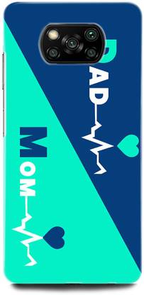 ORBIQE Back Cover for POCO X3 MZB07Z3IN MOTHER, MAA, FATHER, LIFE LINE, I LOVE MY MOM DAD