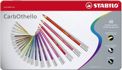 Stabilo CarbOthello - Pastel Pencil Set with Sharpener, Kneaded Eraser and Blending Stump - Round Shaped Color Pencils