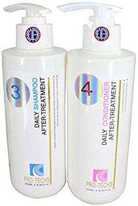 PRO-TECHS After Keratin Treatment Shampoo and Conditioner Set (250ml each) For Daily Use Cleansing Duo For Dry to Normal Hair for Men and Women