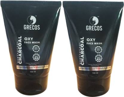 GRECOS MENTHOCOOL CHARCOAL OXY FACE WASH 100ML (PACK OF 2) Face Wash