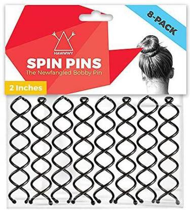 HAWWWY Spiral Bobby Pins 8 Pack Spin Pins, Easy & Fast Bun Maker Twist Hair Pins For Women Kids, Updo Hair Accessories, Messy Hair Accessory Set