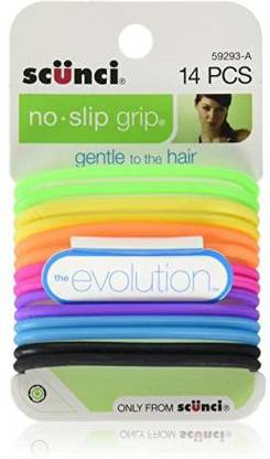 Scunci The Evolution No Slip Grip Hair Ties Color - 14 Ct Rubber Band