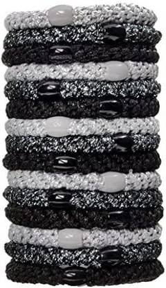 L. Erickson Grab & Go Ponytail Holders, Metallic, Set Of Fifteen - Exceptionally Secure With Gentle Hold Hair Accessory Set