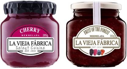La Vieja Fabrica Fruit of the Forest Jam 350g and Cherry Jam 285g (Combo Pack)