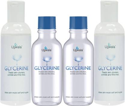 Ujjwala Pure Glycerine For Beauty & Skin Care 60 GM X 2 Bottle and 120 X 2 (Combo Pack of 4)